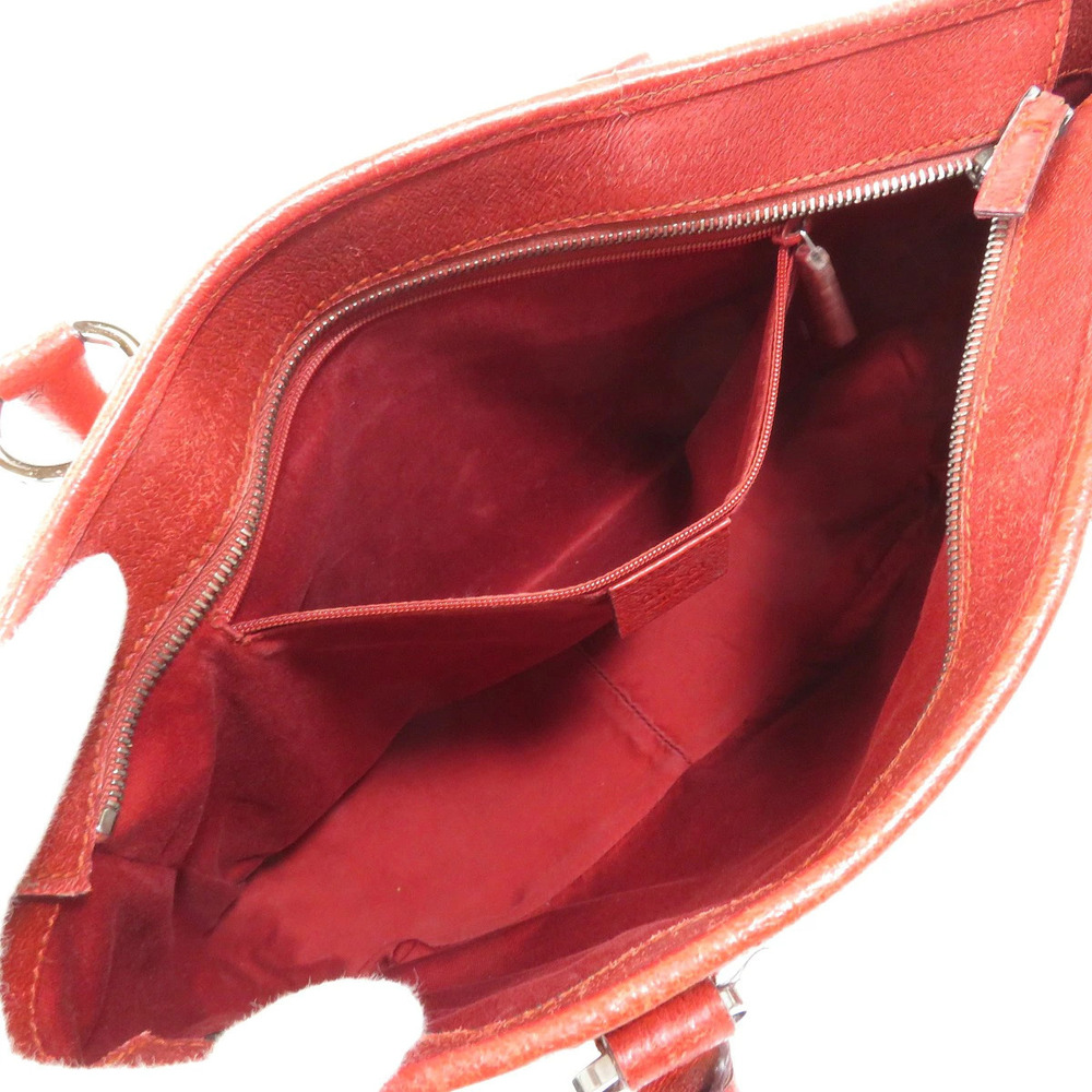 Gucci Leather Red bag Red tote Canvas GG Shoulder - Picture 5 of 11